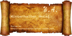 Winterhalter Antal névjegykártya